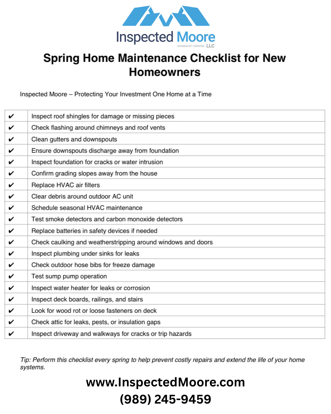 Spring Checklist